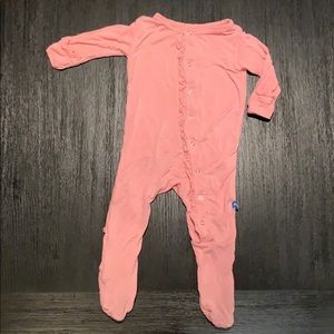 Kickee Pants footie pajamas 3-6m pink